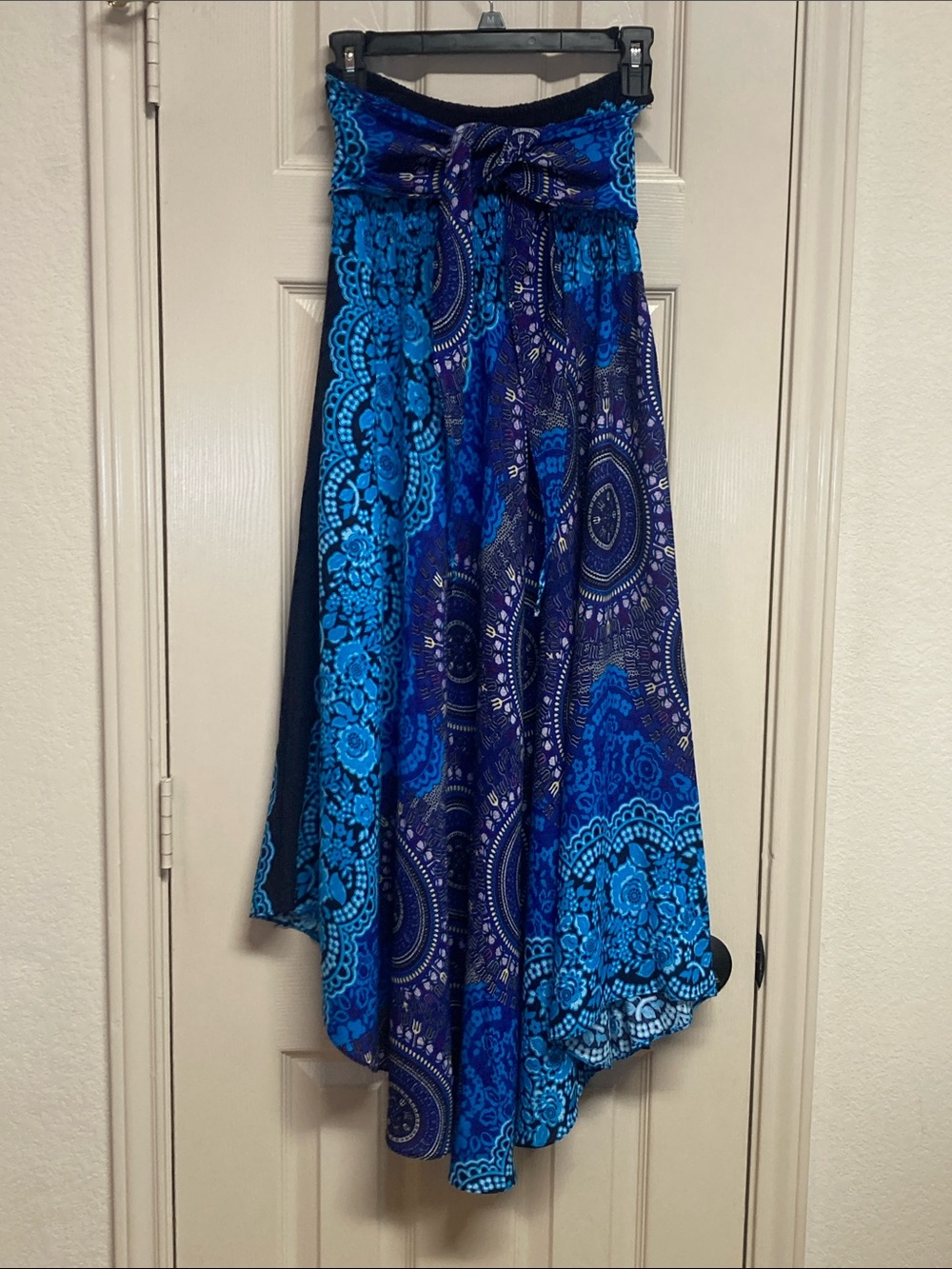Fair Trade Bangkok Pants Bold Pattern Maxi Skirt or Halter Dress Sz L